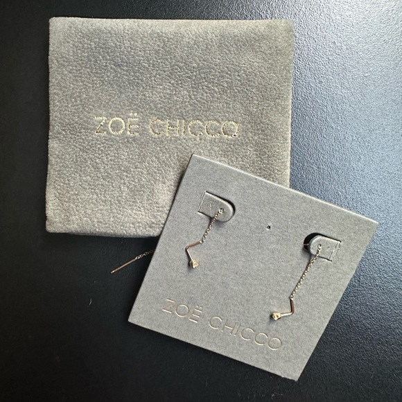 Zoe Chicco diamond and 14k gold threader earrings - Picture 2 of 9